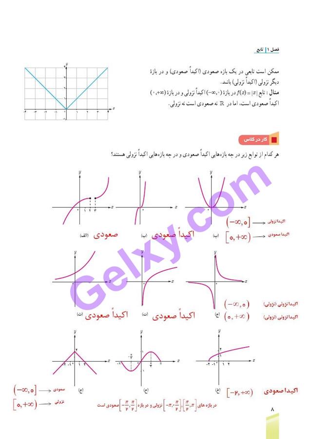 پاسخ فصل یک ریاضی دوازدهم تجربی صفحه 8