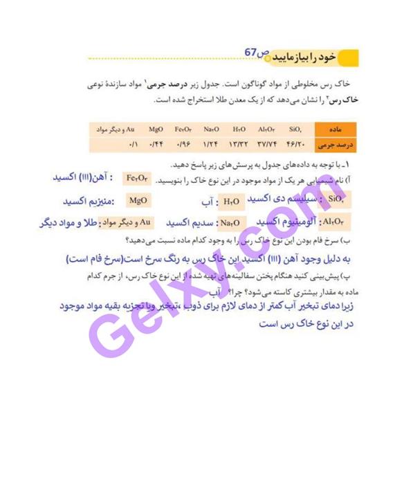 پاسخ فصل 3 شیمی دوازدهم صفحه 2