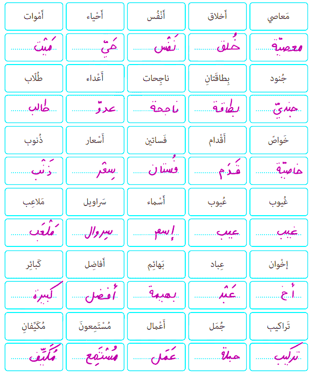 صفحه ۳۱ درس دوم عربی یازدهم